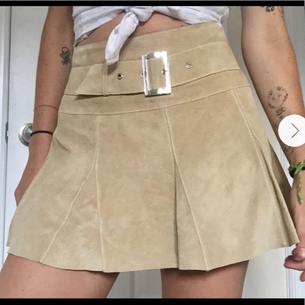 Bebe suede pleated skirt vintage